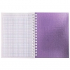 Записная книжка на спирали A6 80 л.Хатбер (бумвинил) фиолетовая